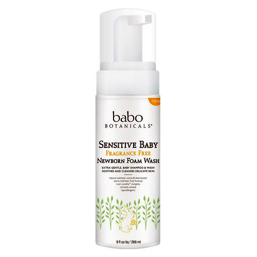 Babo Botanicals Sensitive Baby Newborn Foam Wash Fragrance Free, 9 Oz